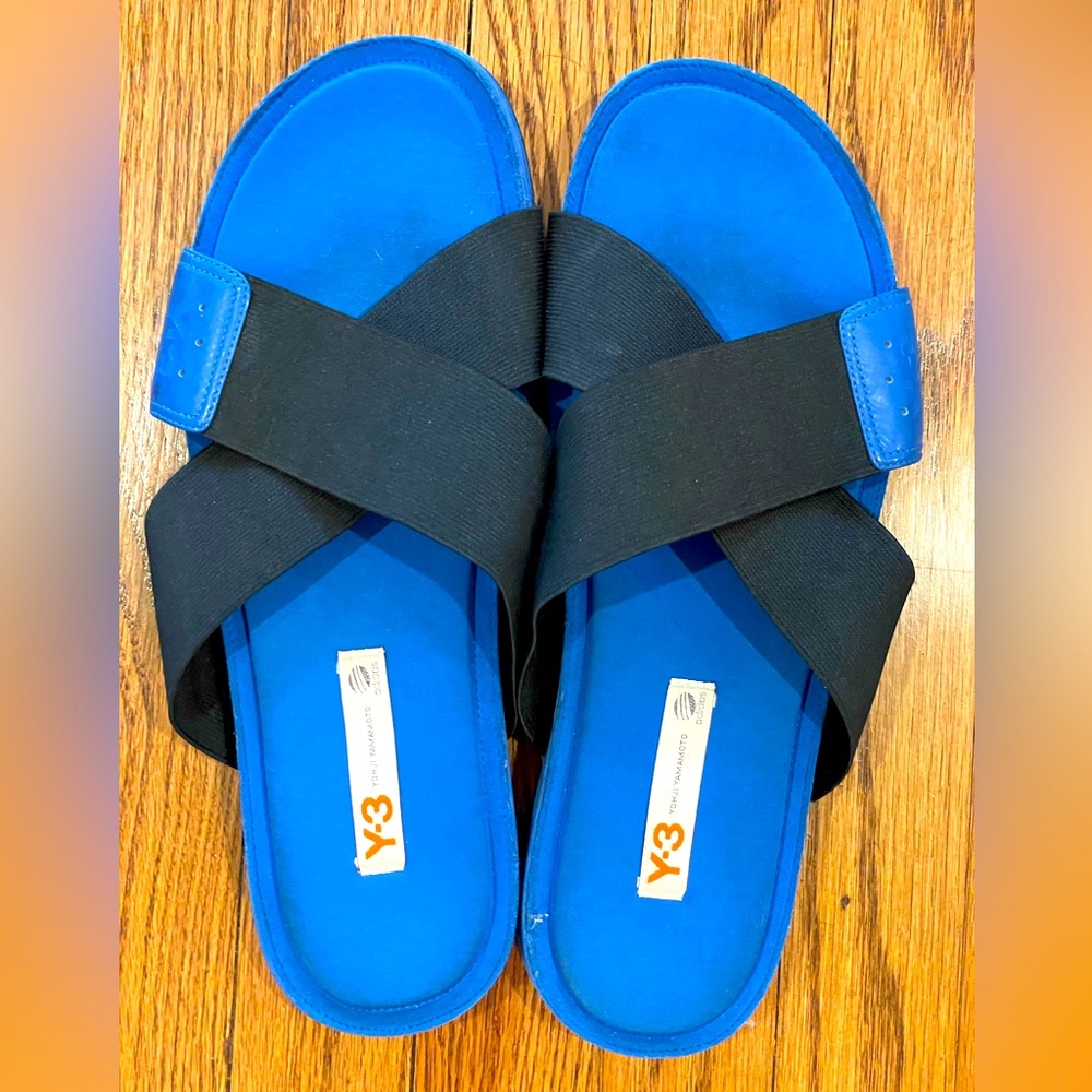 Yohji Yamamoto Y-3, black and blue, sandals, flip flops, size  11.5UK or 12US.